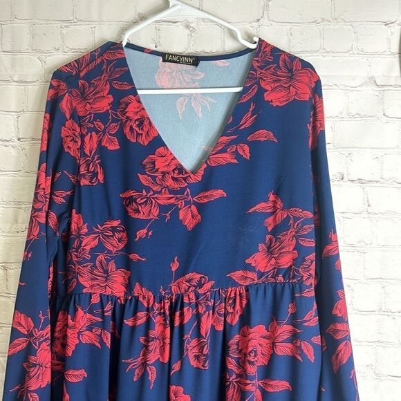 FANCYINN LONG SLEEVE TUNIC DRESS WITH POCKETS - Picture 3 of 5